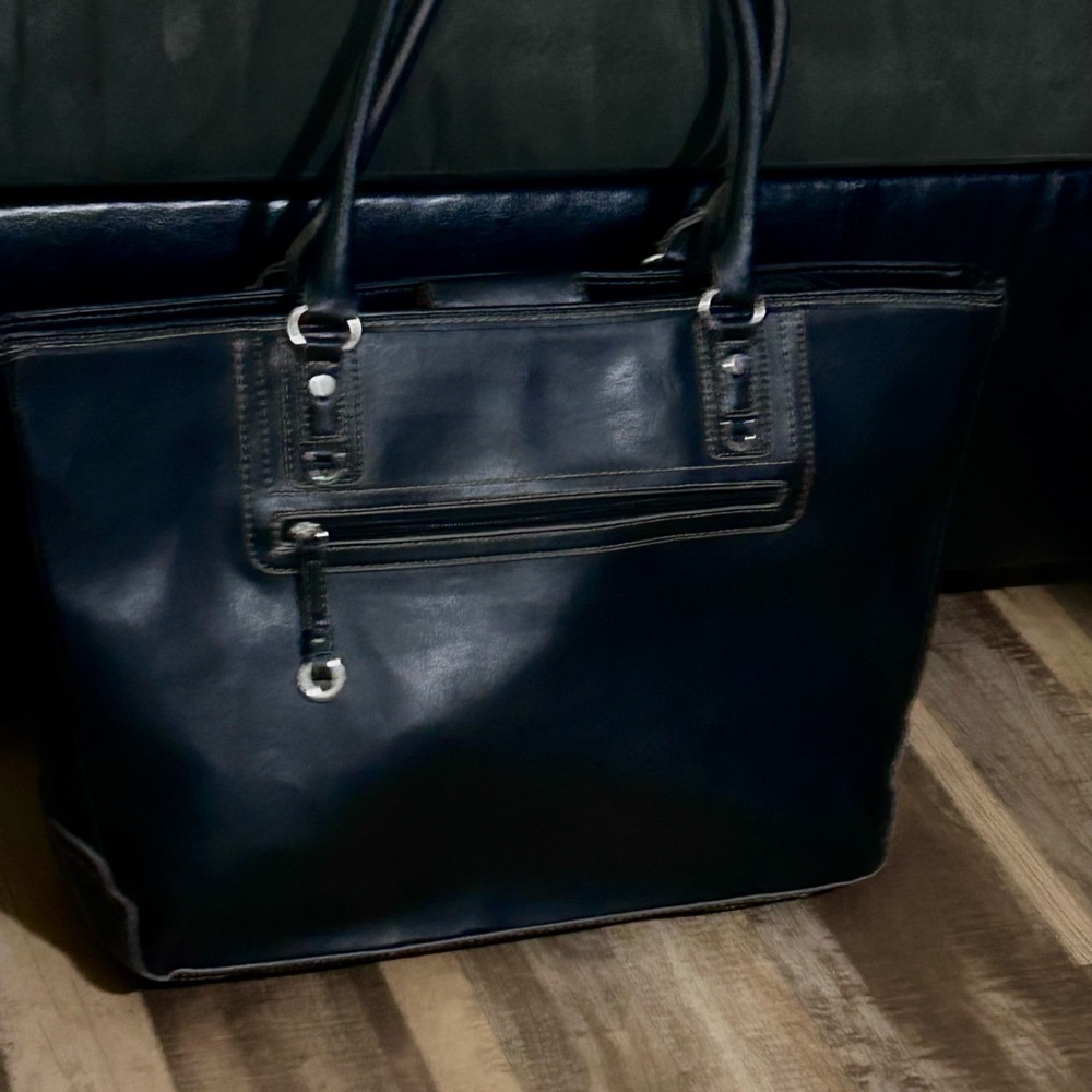Stylish Black Leather Tote Bag